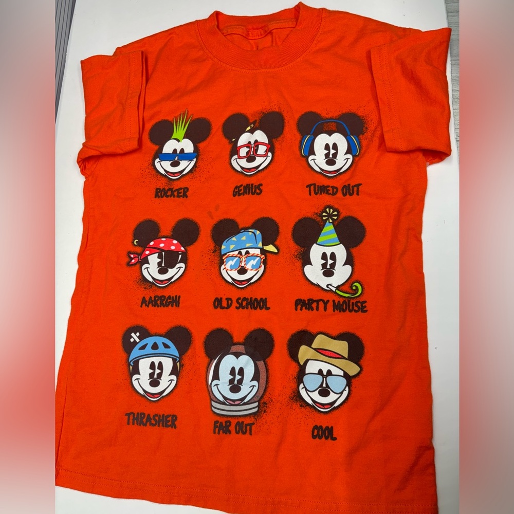 Disney Parks Orange Mickey Mouse Kids Hanes
 T-Shirt - Size Small